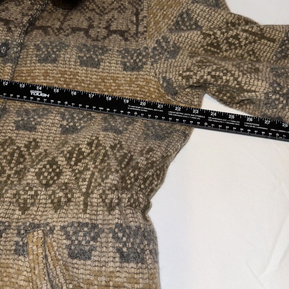 Womens VTG Woolrich Wool Indian Blanket Coat With Faux fur Collar Size L - Picture 5 of 10